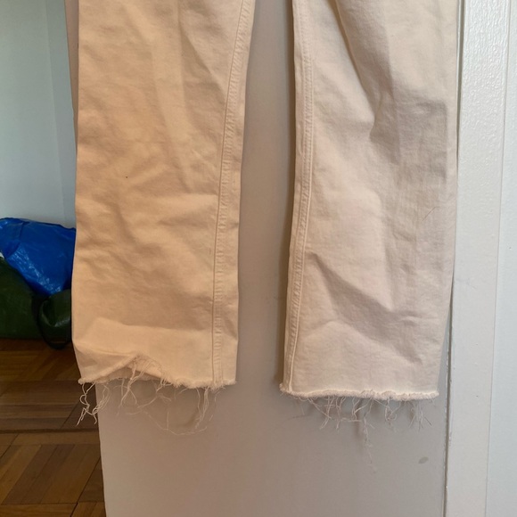 ZARA • frayed cream jeans - Picture 7 of 11